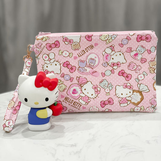 Hello Kitty Rectangle Zipper Pouch With Strap- P12