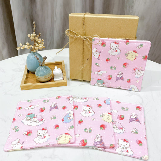 Hello Kitty Little Twin Stars Fabric Coaster (Set of 4) - FC24
