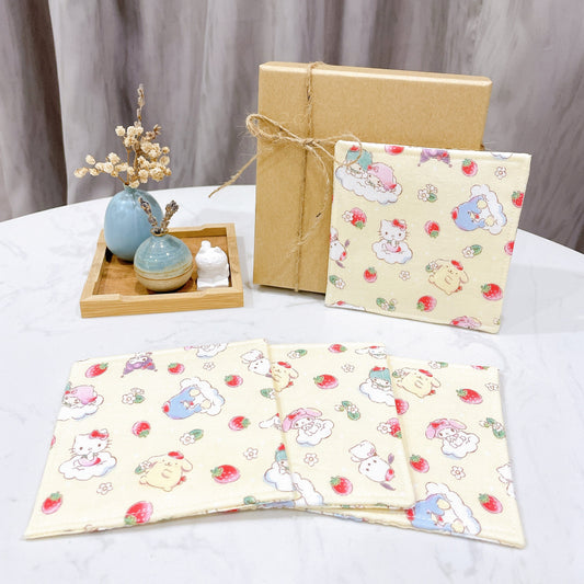 Hello Kitty Little Twin Stars Fabric Coaster (Set of 4) - FC25