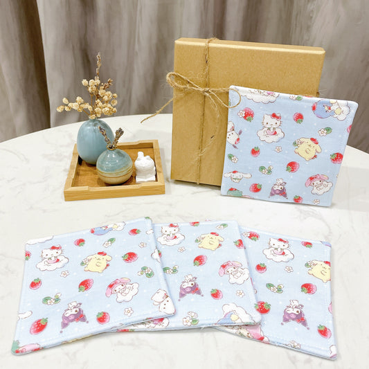 Hello Kitty Little Twin Stars Fabric Coaster (Set of 4) - FC28