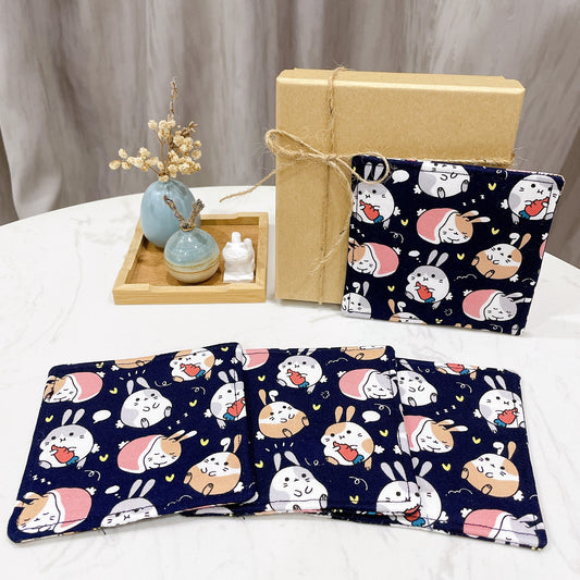 Rabbit Fabric Coaster (Set of 4) - FC46