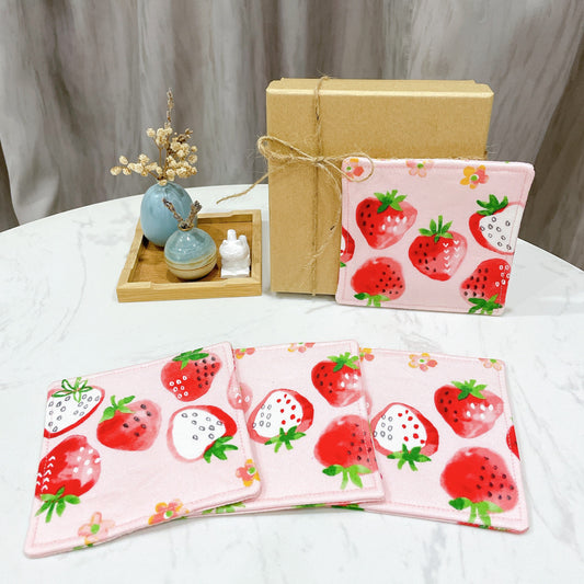 Strawberry Fabric Coaster (Set of 4) - FC56