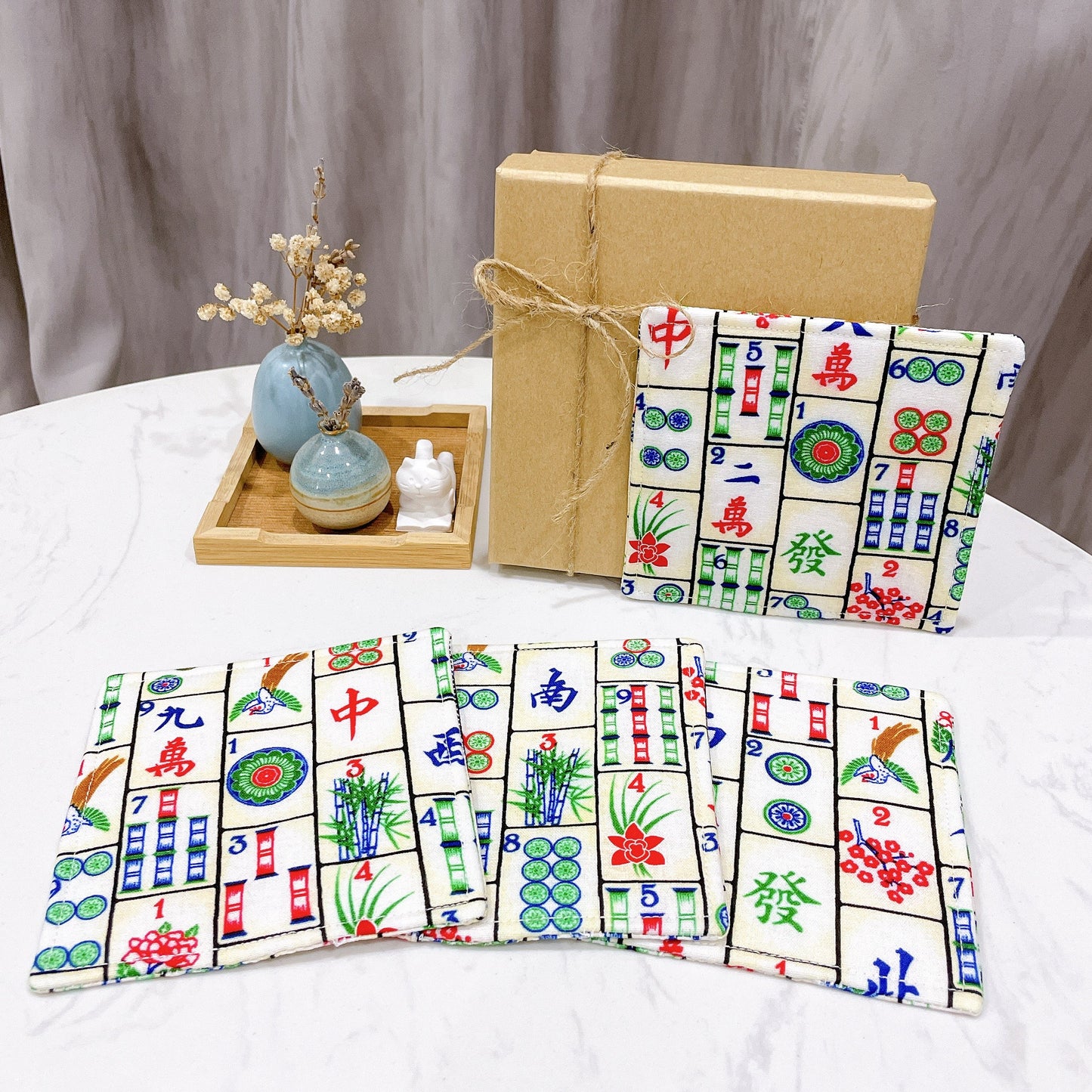 CNY Mahjong Fabric Coaster (Set of 4) - FC2