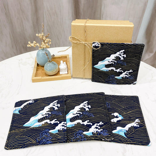 Japanese Waves Fabric Coaster (Set of 4) - FC67