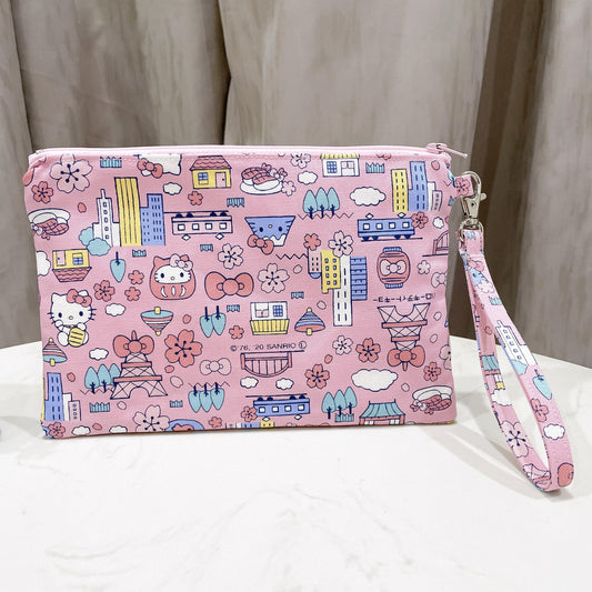 Hello Kitty Rectangle Zipper Pouch With Strap- P14