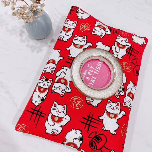 CNY Fortune Cat Travel Tissue Holder Pouch - TH144