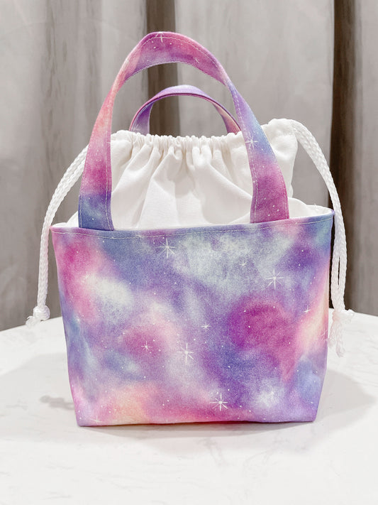 Pink Purple Galaxy Drawstring Tote Bag - TB6