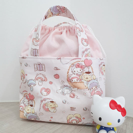 Hello Kitty Little Twin Stars Drawstring Tote Bag - TB16