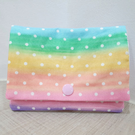 Rainbow Polka Dot Pocket Tissue Flap Pouch - TH13