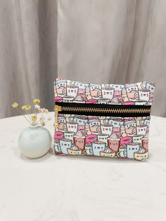 Cute Coffee Water Resistant Zipper Pouch - P23